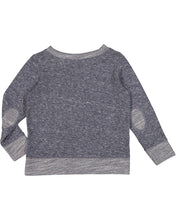 Load image into Gallery viewer, RS3379 Rabbit Skins Toddler Harborside Melange French Terry Crewneck with Elbow Patches