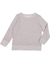 Load image into Gallery viewer, RS3379 Rabbit Skins Toddler Harborside Melange French Terry Crewneck with Elbow Patches