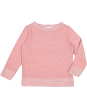 Load image into Gallery viewer, RS3379 Rabbit Skins Toddler Harborside Melange French Terry Crewneck with Elbow Patches
