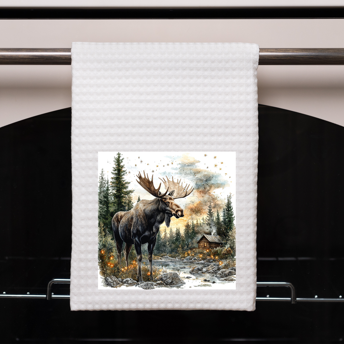 Moose standing by Stream